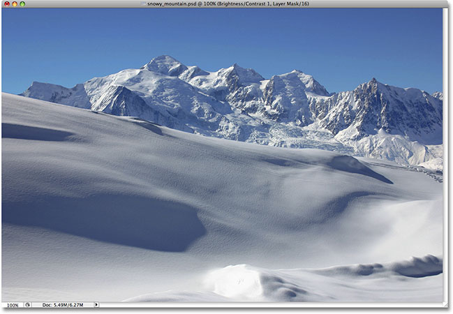 The light areas of the image have been brightened without lightening the darker areas. Image © 2009 Photoshop Essentials.com