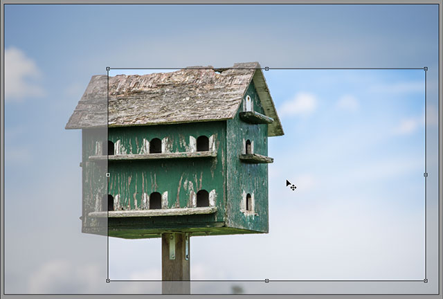Moving the crop box inside the image in Camera Raw. Image © 2013 Steve Patterson, Photoshop Essentials.com