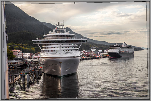 Camera Raw re-adjusts the cropping box. Image © 2013 Steve Patterson, Photoshop Essentials.com