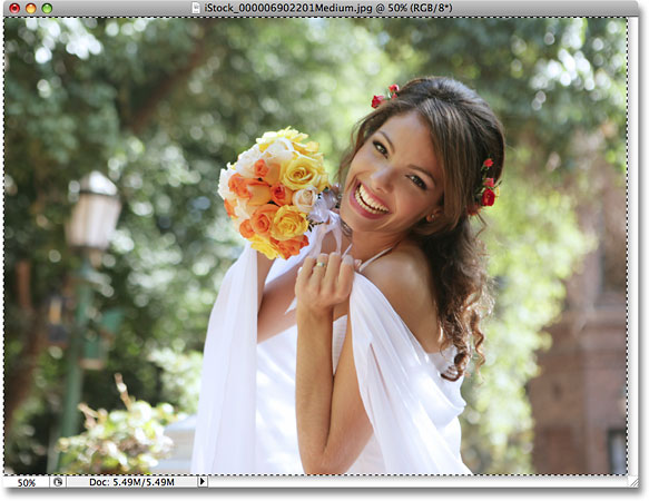 Selecting the entire photo in Photoshop. Image © 2008 Photoshop Essentials.com