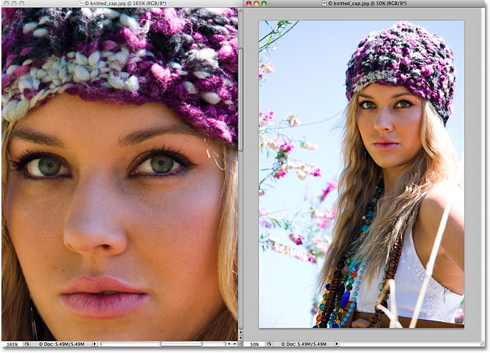 A two column document layout in Photoshop CS4. Image © 2009 Photoshop Essentials.com