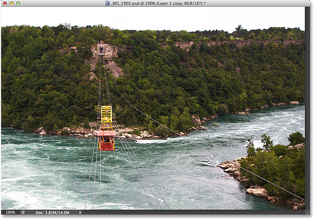 The image after duplicating Layer 1. Image © 2013 Steve Patterson, Photoshop Essentials.com.