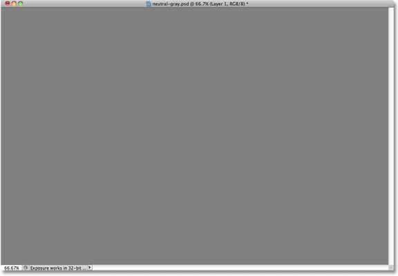 The Photoshop document is filled with 50% gray. Image © 2010 Photoshop Essentials.com