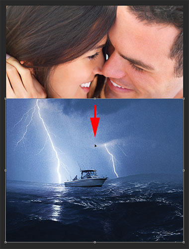 Repositioning the image with the Free Transform command in Photoshop CS6. Image © 2013 Photoshop Essentials.com