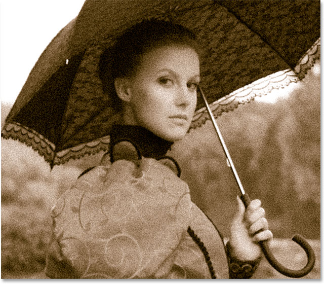 The image after adding a grain effect in the Camera Raw Filter. Image © 2014 Photoshop Essentials.com
