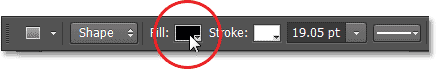 The Fill Type option in the Options Bar in Photoshop CS6. Image © 2013 Photoshop Essentials.com