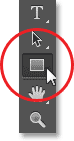 Selecting the Rectangle Tool from the Tools panel in Photoshop CS6. Image © 2013 Photoshop Essentials.com