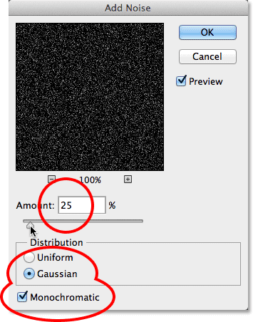 Selecting the Add Noise filter in Photoshop. Image © 2013 Photoshop Essentials.com