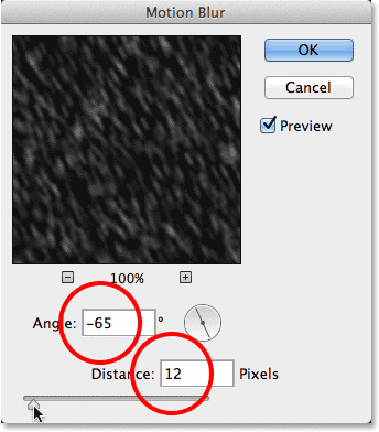The Motion Blur dialog box. Image © 2013 Photoshop Essentials.com