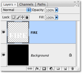The Layers palette in Photoshop. Image © 2009 Photoshop Essentials.com.