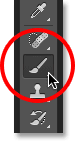 Selecting the Brush Tool in Photoshop. 