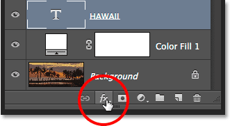 Clicking the Layer Styles icon. 