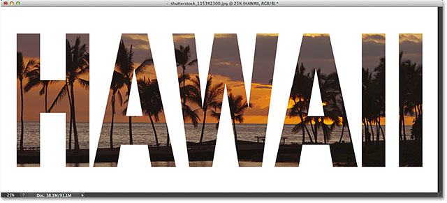 The effect after moving and resizing the type. 
