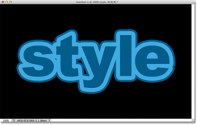 A second stroke has been added to the text.