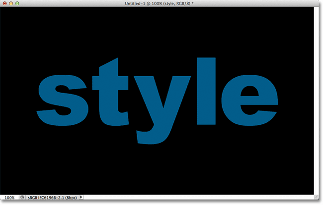 The original Photoshop document containing a Type layer above the Background layer.