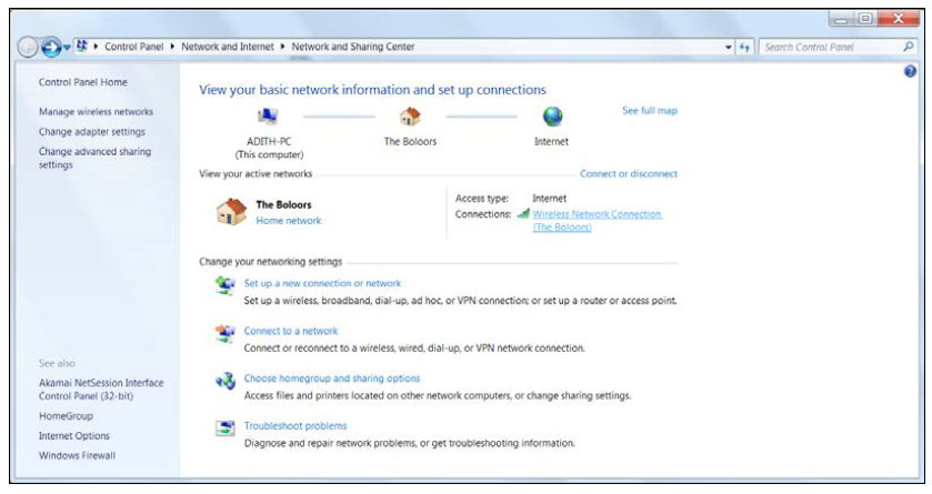 Network and Sharing Center