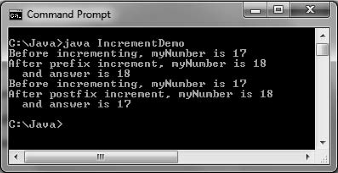 (تصویر 6.14 : خروجی اپلیکیشن IncrementDemo) آموزش اپلیکیشن IncrementDemo