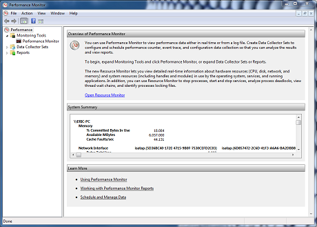 Performance Monitor, resources, data, statistics, Windows 7, Windows 8