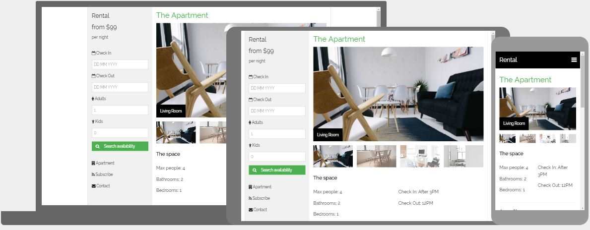 قالب آماده Apartment Rental